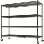 Storage Shelves 75.6" H Wire Shelving Unit with Wheels 2399LBS Heavy Duty Metal Shelves for Storage Adjustable Garage Storage Rack Pantry Shelf Commercial Shelving, 75.6" H X 55.5''W X 24" D Storage and Organization