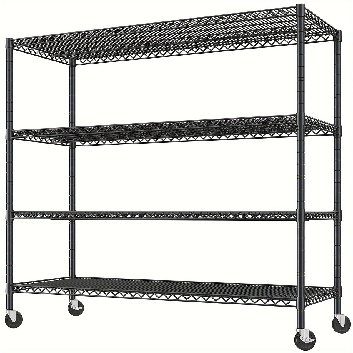 Storage Shelves 75.6" H Wire Shelving Unit with Wheels 2399LBS Heavy Duty Metal Shelves for Storage Adjustable Garage Storage Rack Pantry Shelf Commercial Shelving, 75.6" H X 55.5''W X 24" D Storage and Organization
