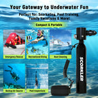 0.5 Liters (3.5Cu Ft) Aluminum Alloy Mini Diving Tank & Snorkel Mask Set | 5-8 Mins Dive Time | for Underwater Recreation | Durable Snorkel Gear | Mask Only for L/XL | No Inflation Tool Included | Easter Gift