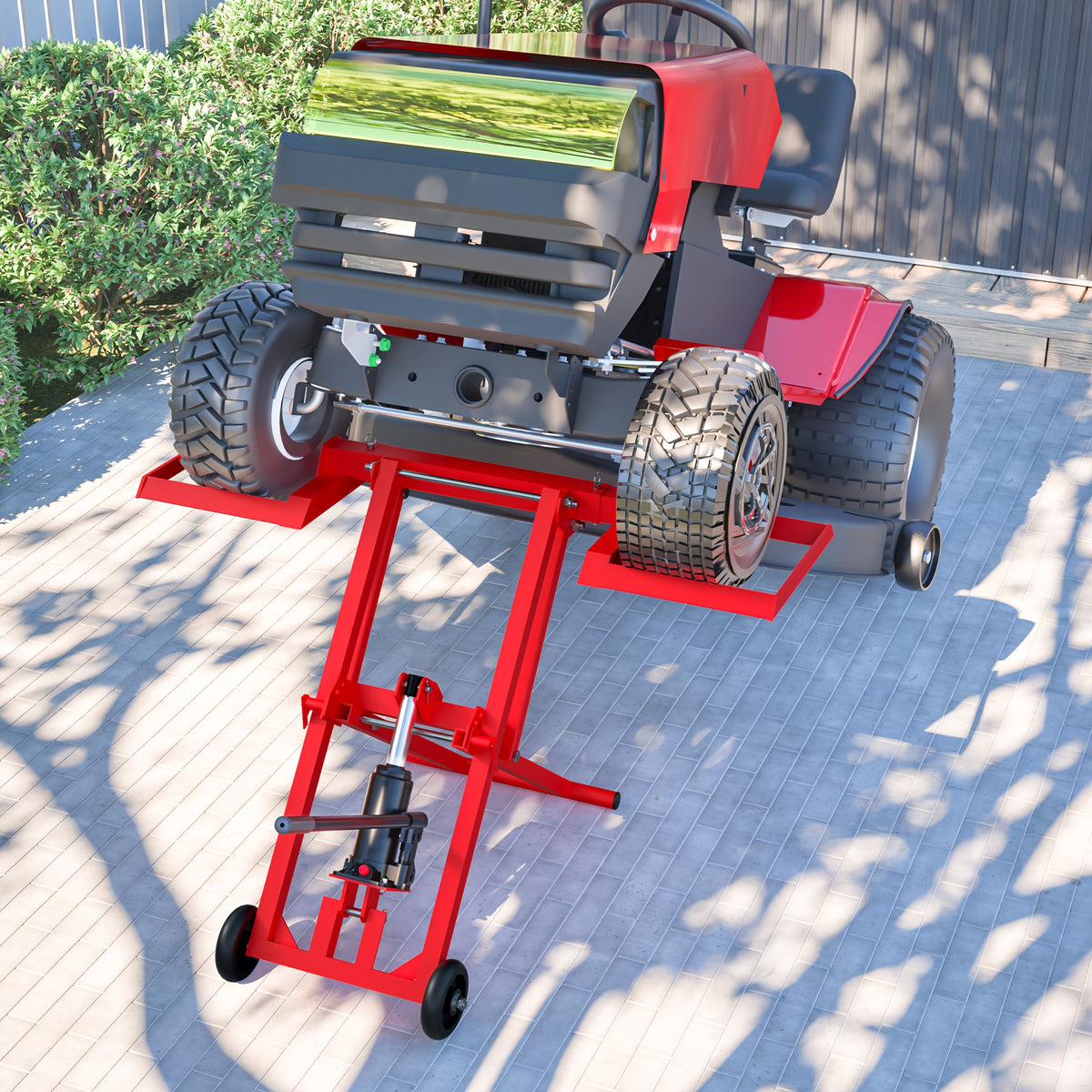 Hydraulic Lawn Mower Lift Jack for Zero Turn Radius Riding Lawn Mower, Tractors Maintenance And Repair, 500lb Lifting Capacity, Hydraulc Lift, Compatible with Most Lawn Mowers And Small Tractors, More Effortless And Safer