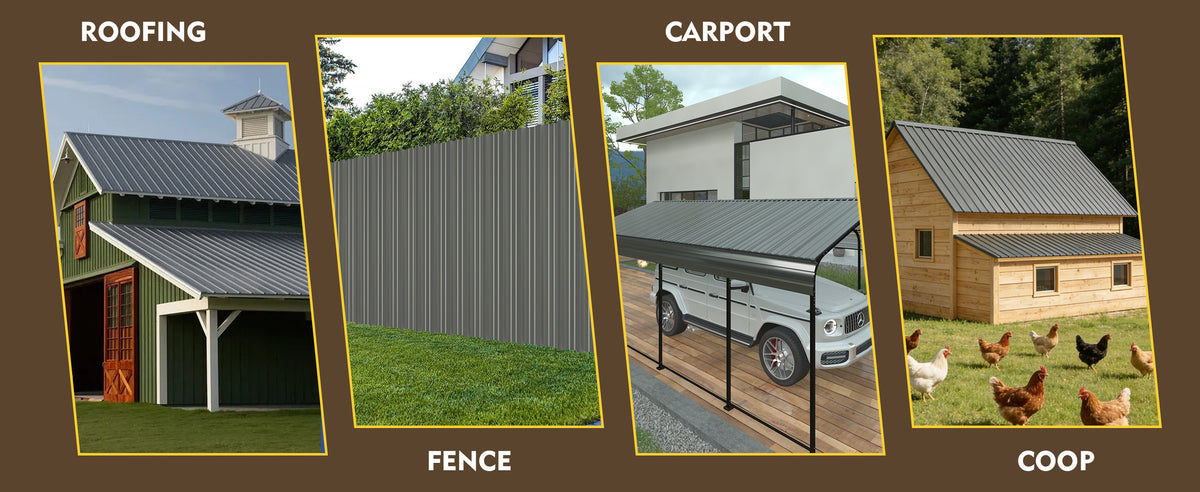 [Waterproof Metal Siding] 72.85''X18.9''/61.02''X18.9'' Corrugated Galvanized Metal Roofing Panels And 1 Pair Of Gloves, Waterproof Metal Siding Panels For Outdoor House, Storage, Chicken Coop, Garage, And Shed, 20pcs/15pcs/10pcs