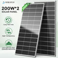 Werchtay 200W*2 Solar Panels, 25.5% 18BB High Efficiency Monocrystalline 2pcs 200W 12 Volt Solar Panels Systems Solar Module for Farm House Rooftop RV Caravan And Other Off-Grid System