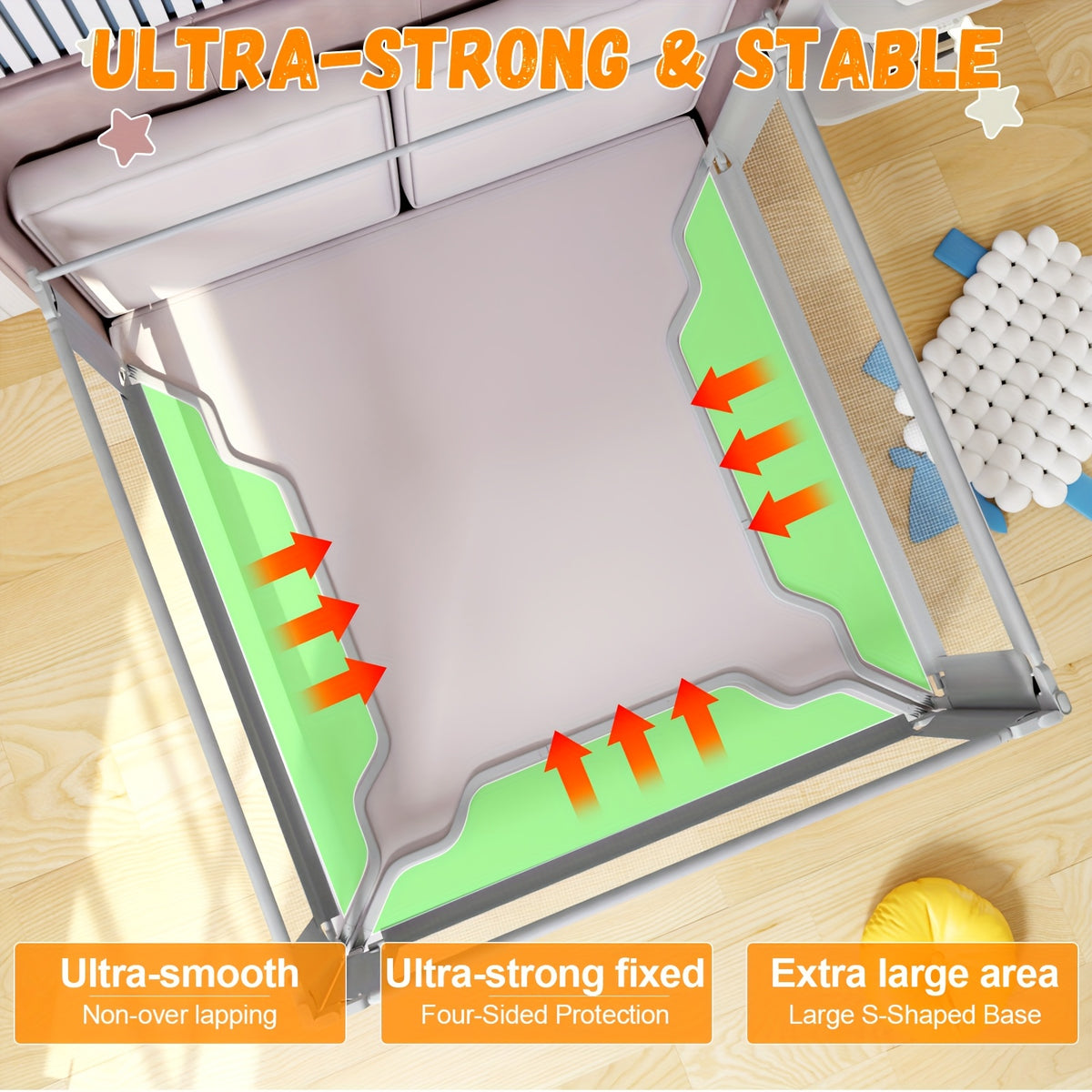 (3 Packs with Bar) Bed Rail Guard for Baby, Safety Bed Rail for Toddlers, Reinforced Large S-Shape, Height Adjustment, Dual Side Lifting, Fit for King Size Bed