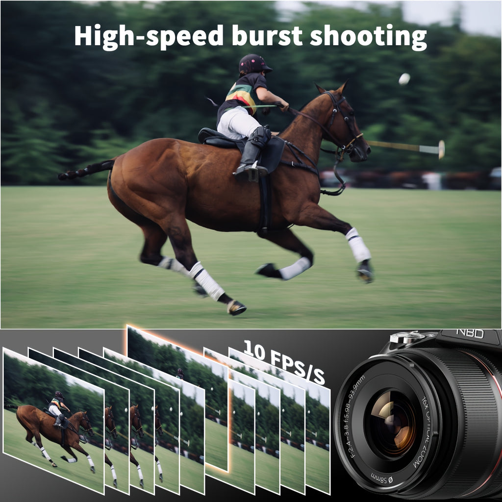 NBD 5K And 64MP Digital Cameras for Photography, 16X Optical Zoom Camera with Wifi And App Control, Vlogging Camera with 180° Flipable 3-Inch Screen, Auto Focus, Bag, 2 Batteries, Camera Strap And 32GB Card
