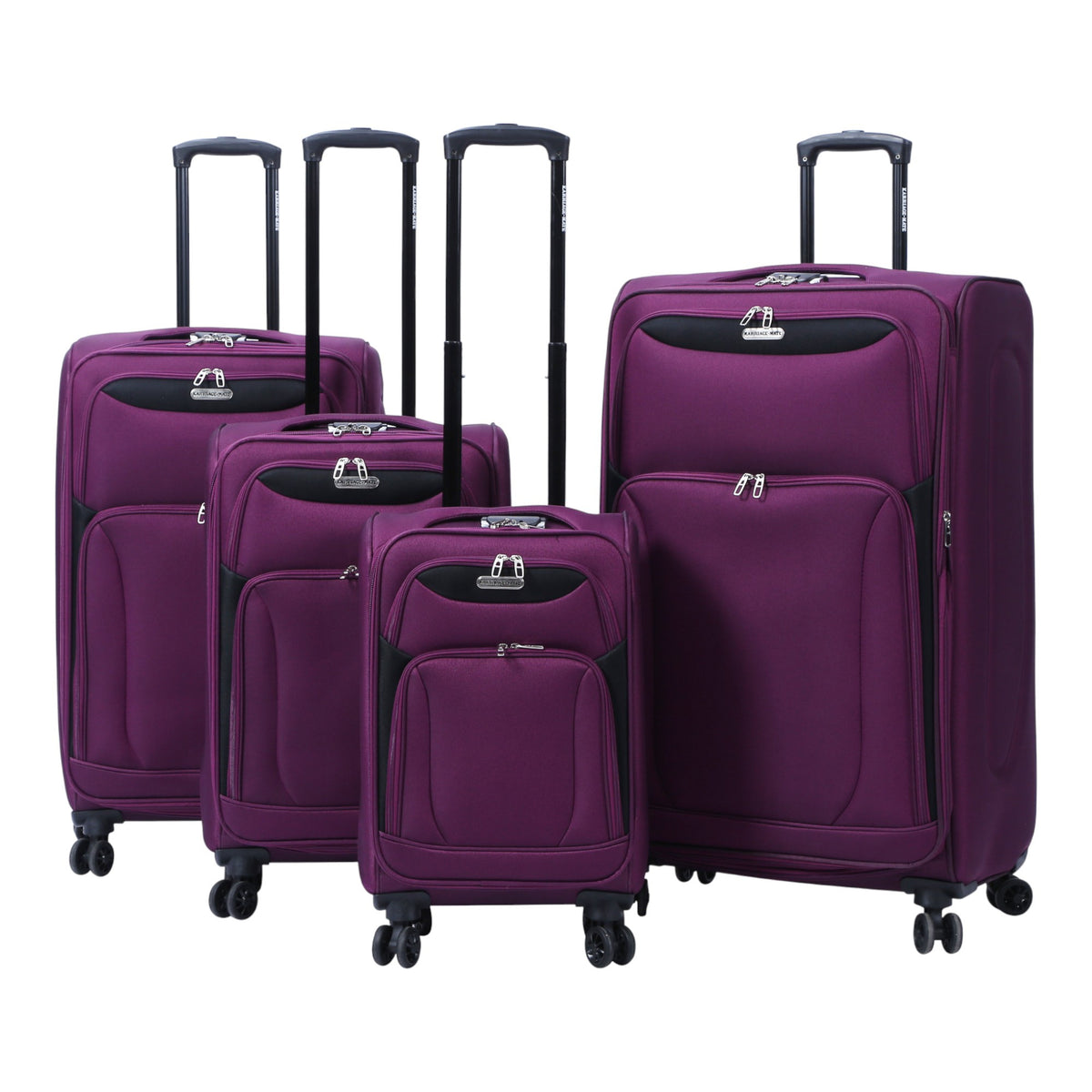 4-Piece Softside Expandable Luggage Set with Spinner Wheels, Lightweight Travel Suitcases with Telescopic Handle, Nested Storage Design