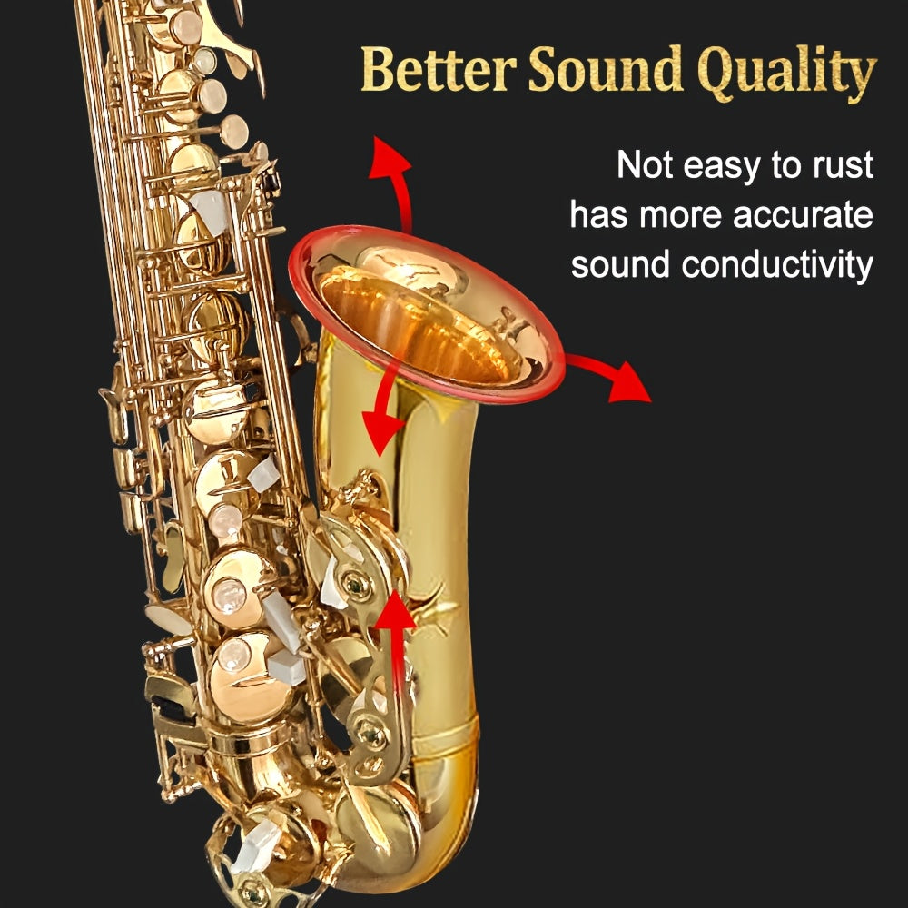WUQIMUSC Alto And Soprano Saxophone | E-Flat Alto/B-Flat Soprano Available | Multiple Colors And Golden Lacquer End | Handcrafted | Full Kit with Case And Mouthpiece | Ideal Easter Gift for Friends, Him And Her Wind Instruments