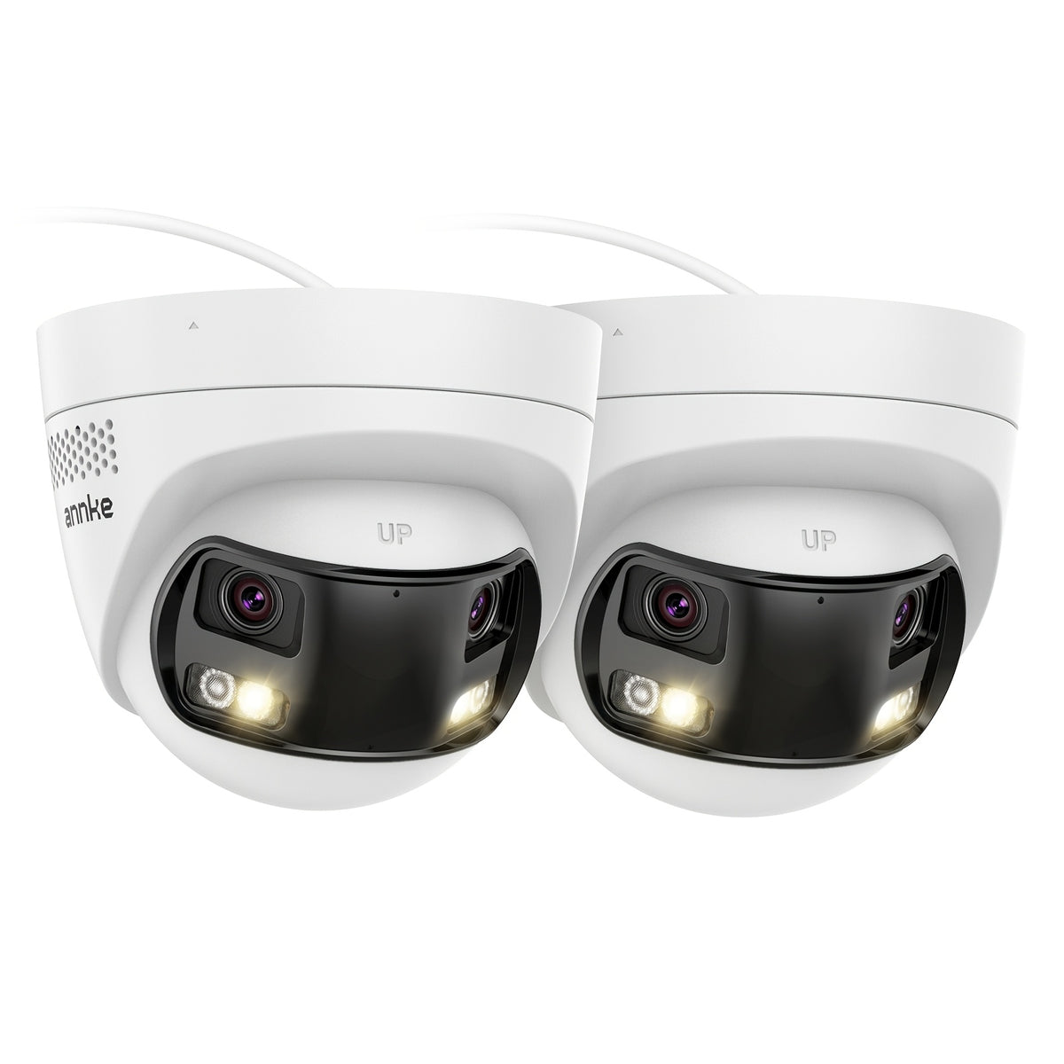 ANNKE Poe Security Camera Outdoor with Dual Lens 180° Field of View, 8MP Surveillance Camera Support Color Night Vision, Person/Vehicle Detection, Two-Way Talk, Built-In SD Card Slot