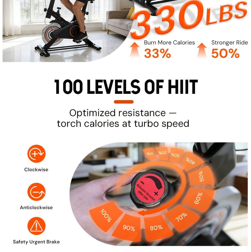 1pc Heavy-Duty Magnetic Bike for Home Gym - Adjustable Magnetic & Belt Drive System, Quiet Indoor Cycling Bike with Magnetic Brakes, Suitable for Home Gyms, Rehabilitation Training, for Home Fitness Equipment, Christmas Gifts