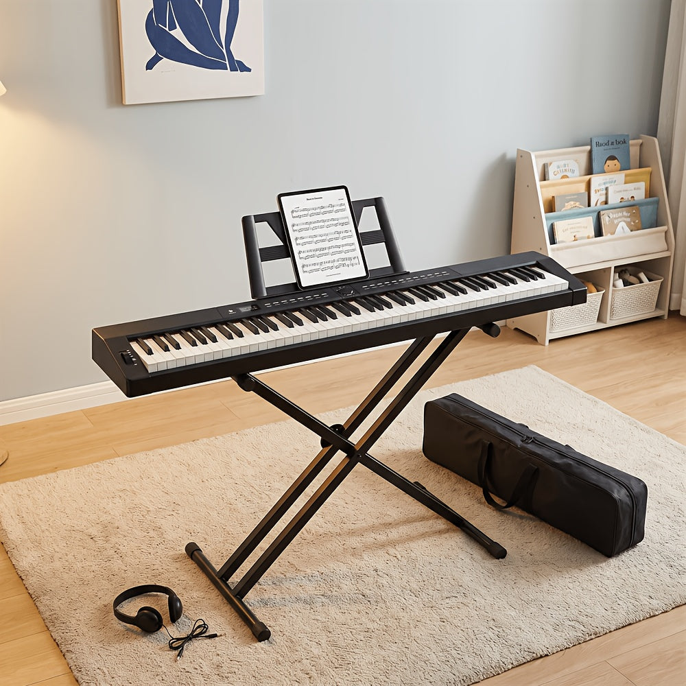 [Digital Piano] GPP-105 88 Key Full Size Semi-Weighted Standard Keyboards Digital Piano with Dual-tube X-Shape Stand