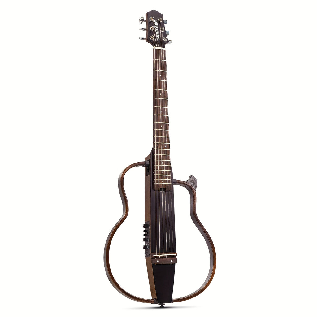 VOHALO Sonicake Travel Guitar, Portable Solid Mahogany Body Acoustic-Electric Guitar, Easy Assemble Frames, Multi Body-Shape SIM Rechargeable Pre-amp, Gig Bag, Professional Recording & Live Performance Guitar with Rosewood Fingerboard, All Accessories, El