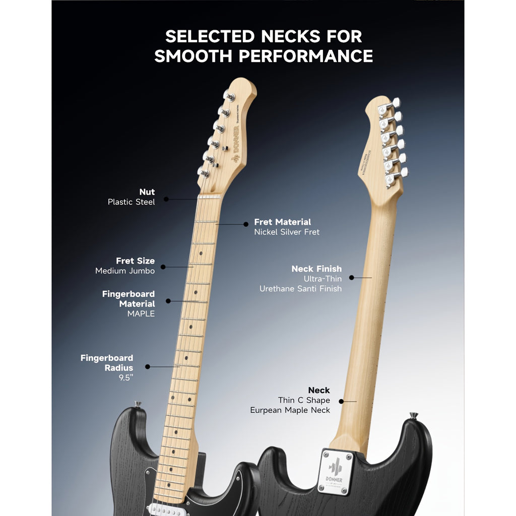 Full Size 39 Inch Electric Guitar Kit Solid Body, for Beginner, with Amplifier, Bag, Capo, Strap, String, Tuner, Picks DST-80