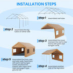 10x20ft Heavy Duty Carport Canopy with Removable Sidewalls, Portable Garage Tent with Roll-Up Windows & Doors, Car Port with All-Season Tarp for Cars, Boats, Trucks