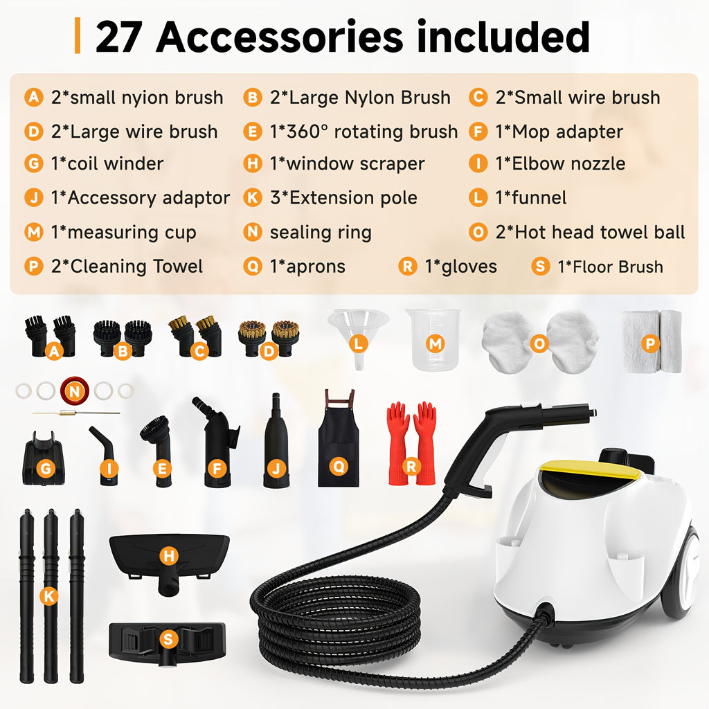 Steam Cleaner, Powerful Multipurpose Handheld Steam Mop for Home Use, 21 Attachments, Heavy Duty Steamer for Carpets, Floors, Cars, Tiles, Crack Cleaning, Turquoise