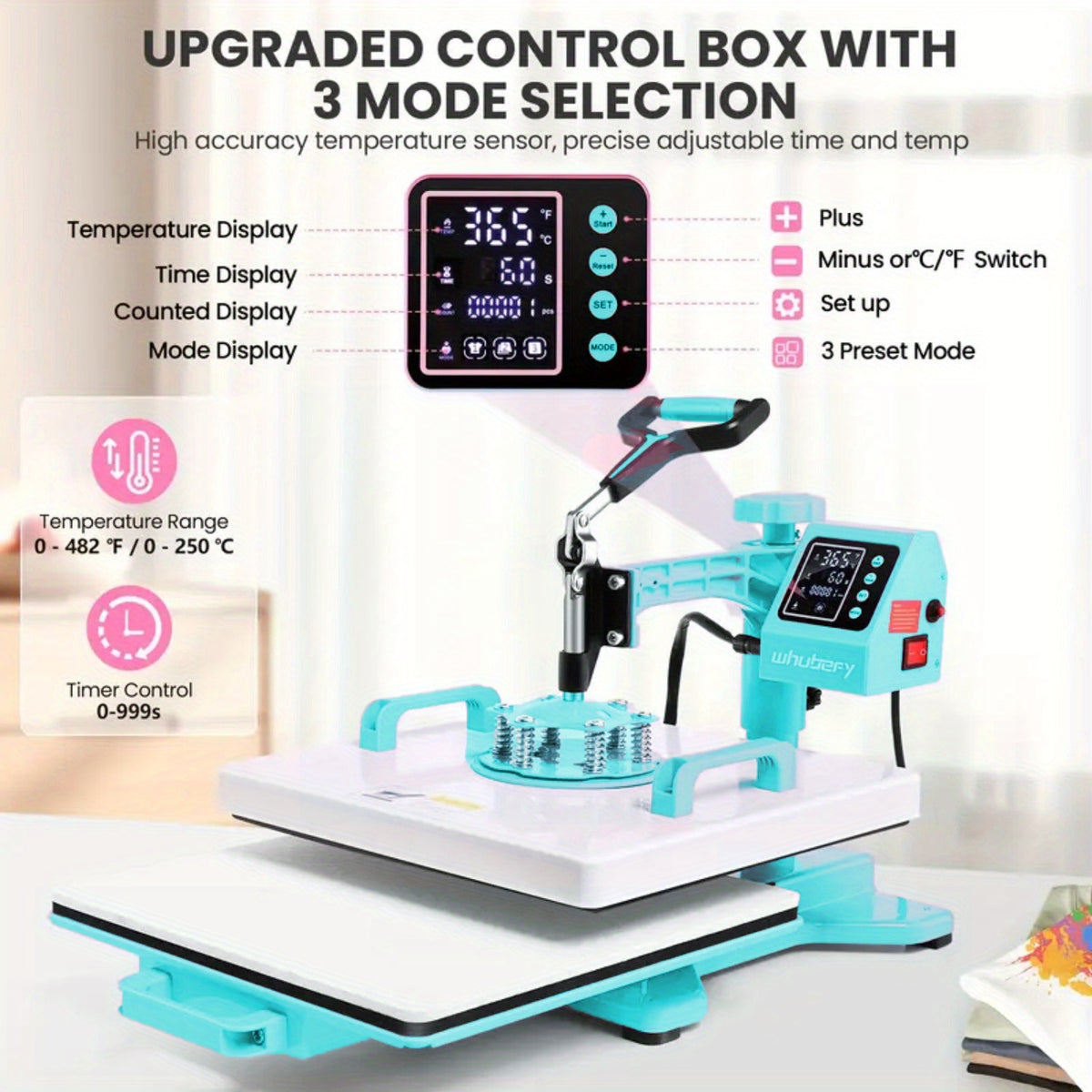15"x15"/15"x12" - 8-in-1/ 5-in-1 Heat Press Machine Combo, Rotatable Design, Multi-Size Transfer Professional Sublimation Combination, Suitable for T-shirts, Bags, Pillows, Hats, Beanies, Roller - 3in 1 Auto Hat Press Can Only Press Hats