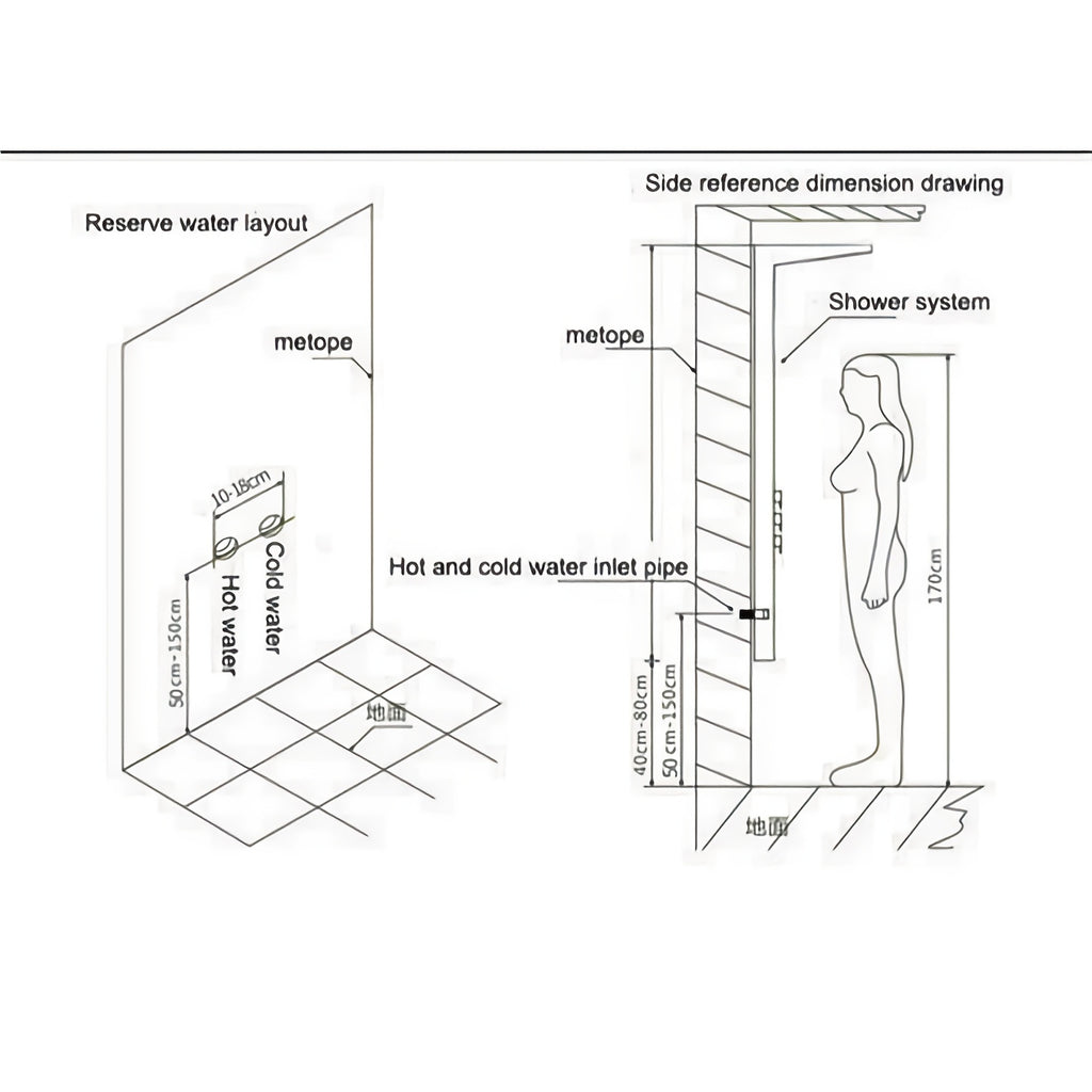 Modern Wall-Mounted Shower Panel System with 6-in-1 Spa Experience (Rainfall, Waterfall, Massage Jets, Handheld Shower) - Stainless Steel Brushed Nickel Bath System Suitable for Home, Hotel, Resort - Unibody Design