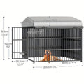 Large Outdoor Dog Kennel Measuring 70.87 Inches in Height, 78.74 Inches in Width, And 47.24 Inches in Depth, Equipped with Two Food Bowls And a Secure Lock. This Heavy-Duty Dog Crate Furniture Is Designed for Medium to Large Dogs And Features a And