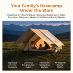 6-10 Person Inflatable Camping Tent - Easy-To-Set-Up Family Outdoor Tent with Sunshade, Windproof, Heat Insulation, And Mosquito Protection. High-Quality Design, Suitable for All Seasons, Includes Storage Bag, Air Conditioning Vent, And Chimney