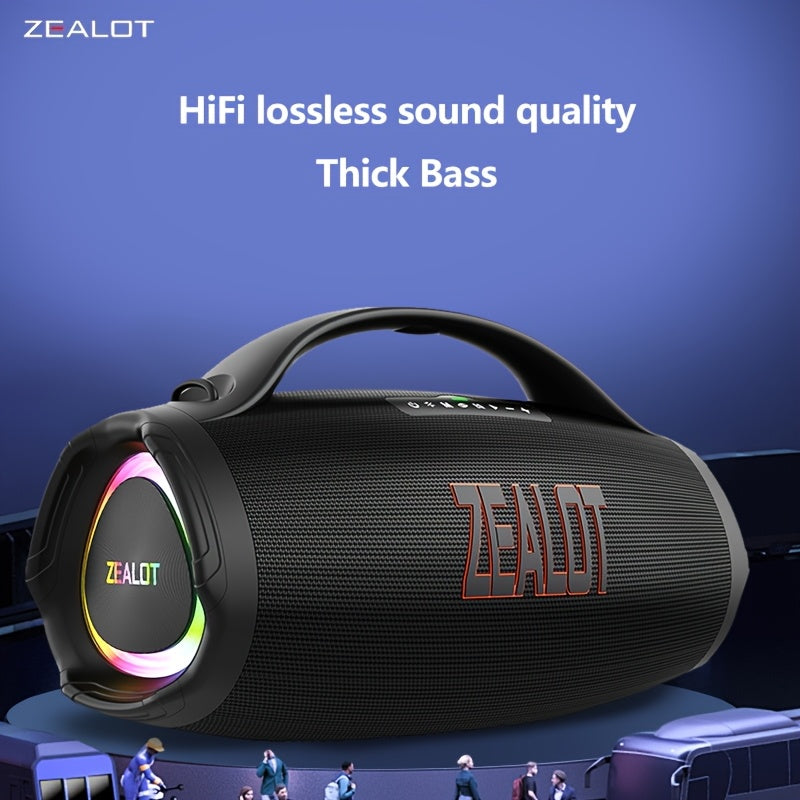 ZEALOT 160W Large Speaker, Wireless Speakers with Subwoofer, 60 Hours Playtime, 36000Mah Battery, Fast Charging, Water Resistance, Dual Pairing, Booming Bass. Charging Cable, Connect with Mobile Phone/Tv. for Home, Car, Outdoor, Camping