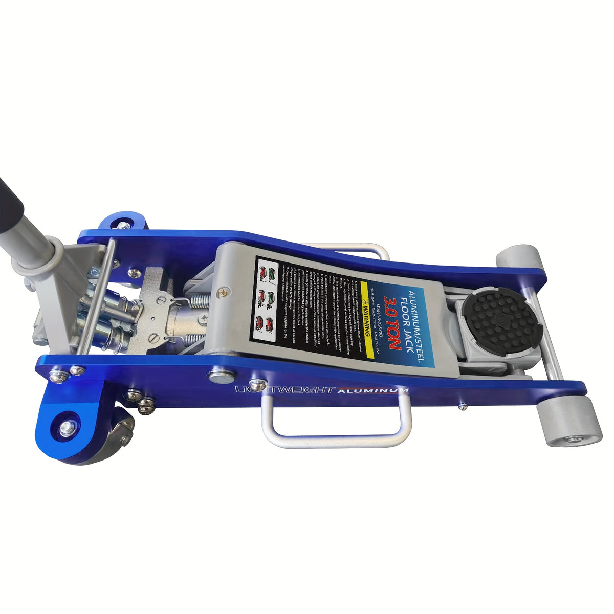 Hydraulic Low-Profile Racing Floor Jack Made of Aluminum And Steel, Featuring a Dual Piston Quick Lift Pump, Available in 1.5 Ton, 2.5 Ton, And 3 Ton Capacities