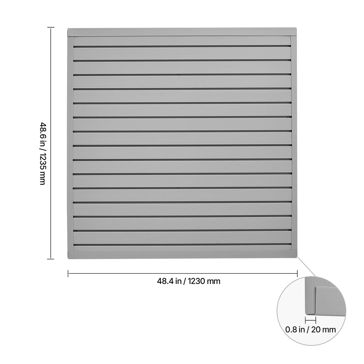 VEVOR 2 x 4 ft / 4 x 4 ft / 8 x 4 ft Slat Wall Paneling PVC White Garage Slatwall with Modular Design White/Grey/Black