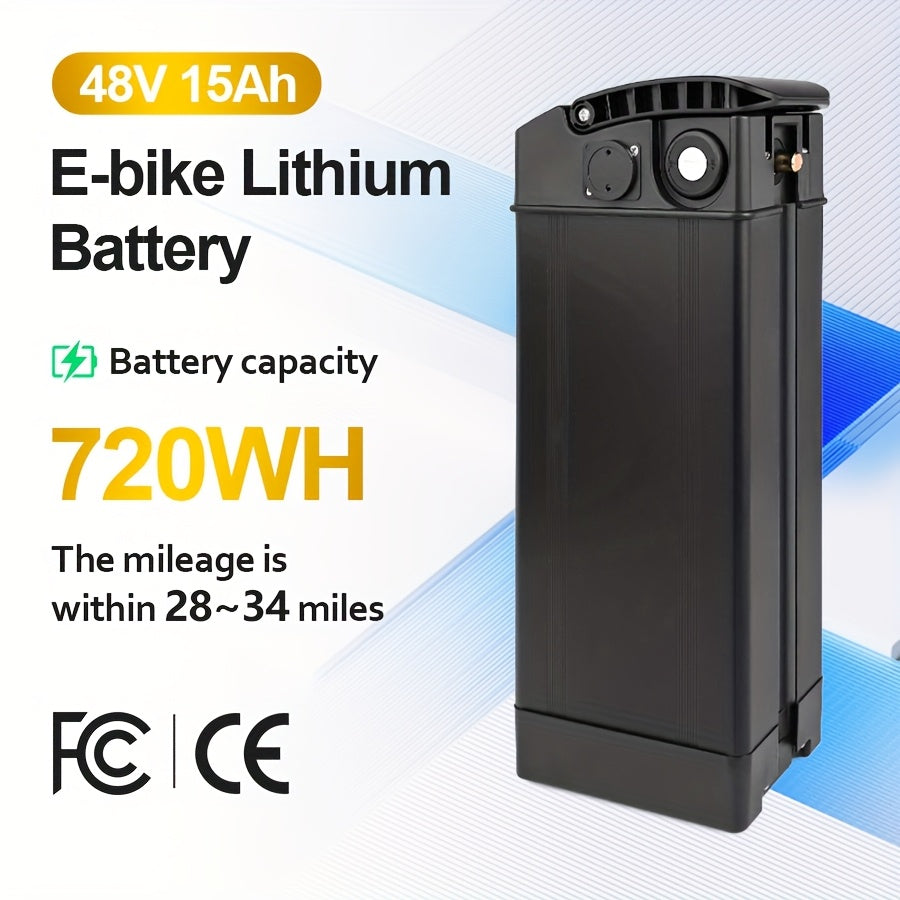 48V15Ah Electric Bicycle Battery Pack, with A Range Of Up to 40 Kilometers, Compatible with 250w/500w740w Motors, Accessories Include Charger/battery Base/slide Kit, Suitable for Many Models Such As GS5/GE5/GS3