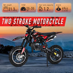 Mini Motorcycle Mini Dirt Bike, 49cc 2-stroke Gas Powered Motorcycle, with External Rotary Tires, Front Disc Brakes, Pocket Motorcycle, up to 20 Mph, Max Load 330 Lbs