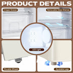 Retro Mini Fridge With Freezer 3.8 Cu. Ft, Small Refrigerator With 7 Level Adjustable Thermostat, Compact Classic Dual Door Fridge Removable Glass Shelves For Apartments, Dorm, Office