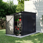 ULSMVOC 8X4 FT Outdoor Storage Shed With Triple Lockable Doors, Metal Storage Cabinet With Sloping Roof For Tools, Bicycles & Garden Equipment, Ideal For Patio & Courtyard