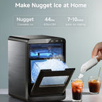 ADVWIN 3-In-1 Water Cooler Dispenser with Ice Maker, 35Lbs/24H, Top Loading 3 Or 5 Gallon, Ice Maker Machine for Home Office, Hot And Cold Water Dispenser, Child Lock