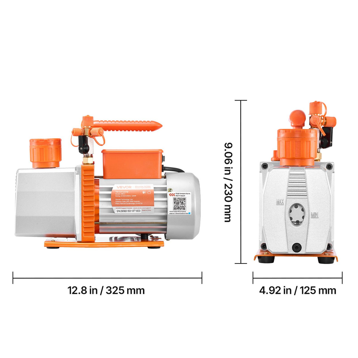 VEVOR AC Vacuum Pump and Gauge Set, 7 CFM 3/4 HP, Two Stage Rotary Vane HVAC Vacuum Pump, A/C Manifold Gauge Kit, for R22 R410a, with Leak Detector Carry Bag Hose, for Auto HVAC Air Conditioning