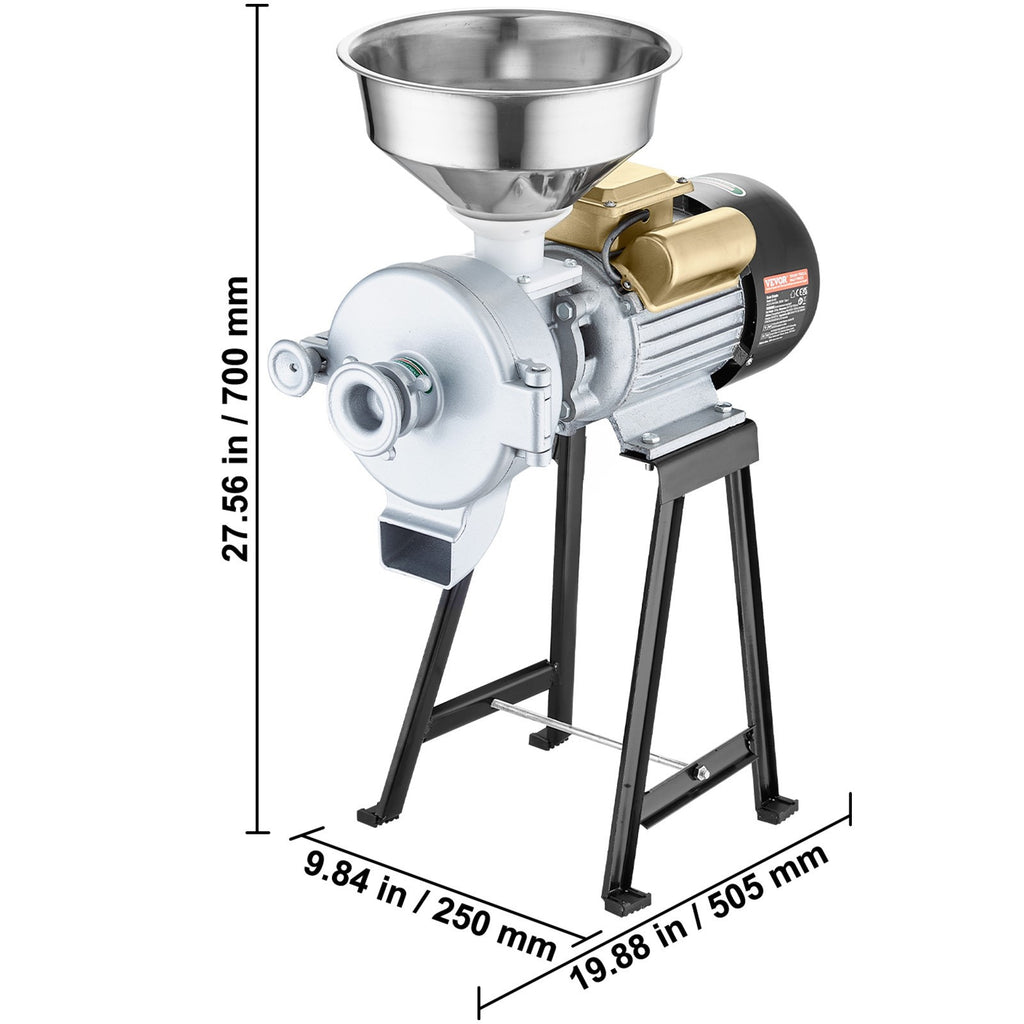 VEVOR 3000W Electric Grain Grinder Corn Wheat Flour Cereal Mill Wet & Dry