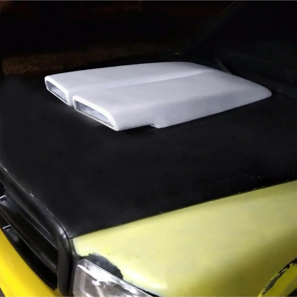 Hood Scoop Compatible with 1970-1976 Plymouth Duster 340 A-Body Front Fiberglass Hood Scoop Molding Trim Bezel White