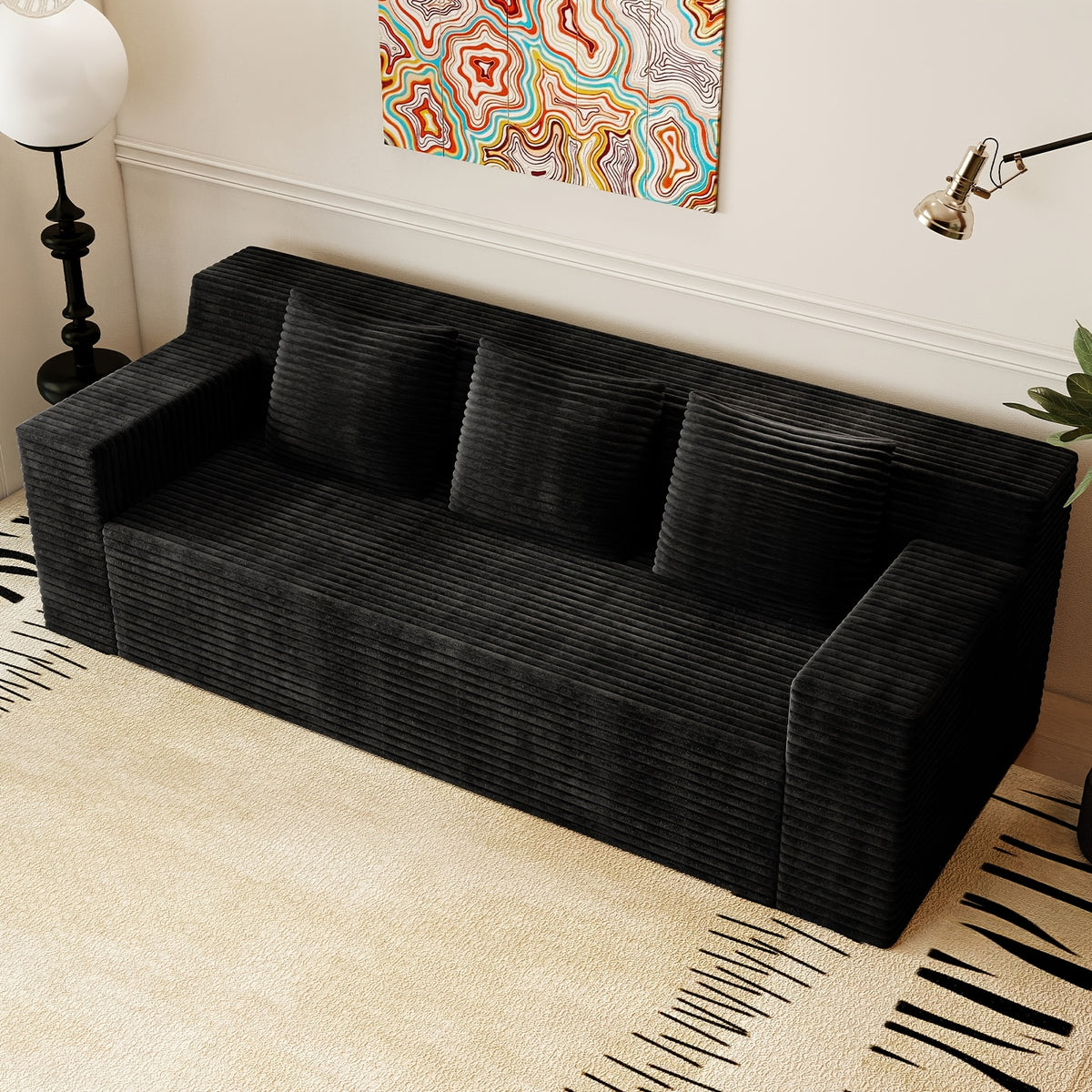 71 Inch Modern Modular Sofa, No Wooden Frame, Living Room Sofa, No Assembly Required, Comfortable Soft Cushion, Suitable For Living Room, Bedroom, Apartment