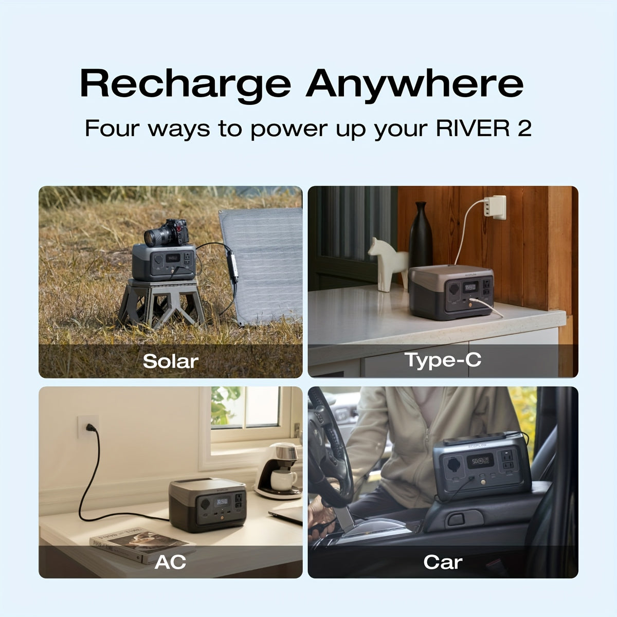 EcoFlow Portable Power Station, RIVER 2 240Wh Generator Refurbished