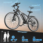 26-Inch Electric Power-Assist Bicycle, 48V 10AH Removable Battery, 749W Peak Power Motor, Up to 45 Miles Range, Max Speed 24MPH for Easier Travel. an Ideal Gift Choice!