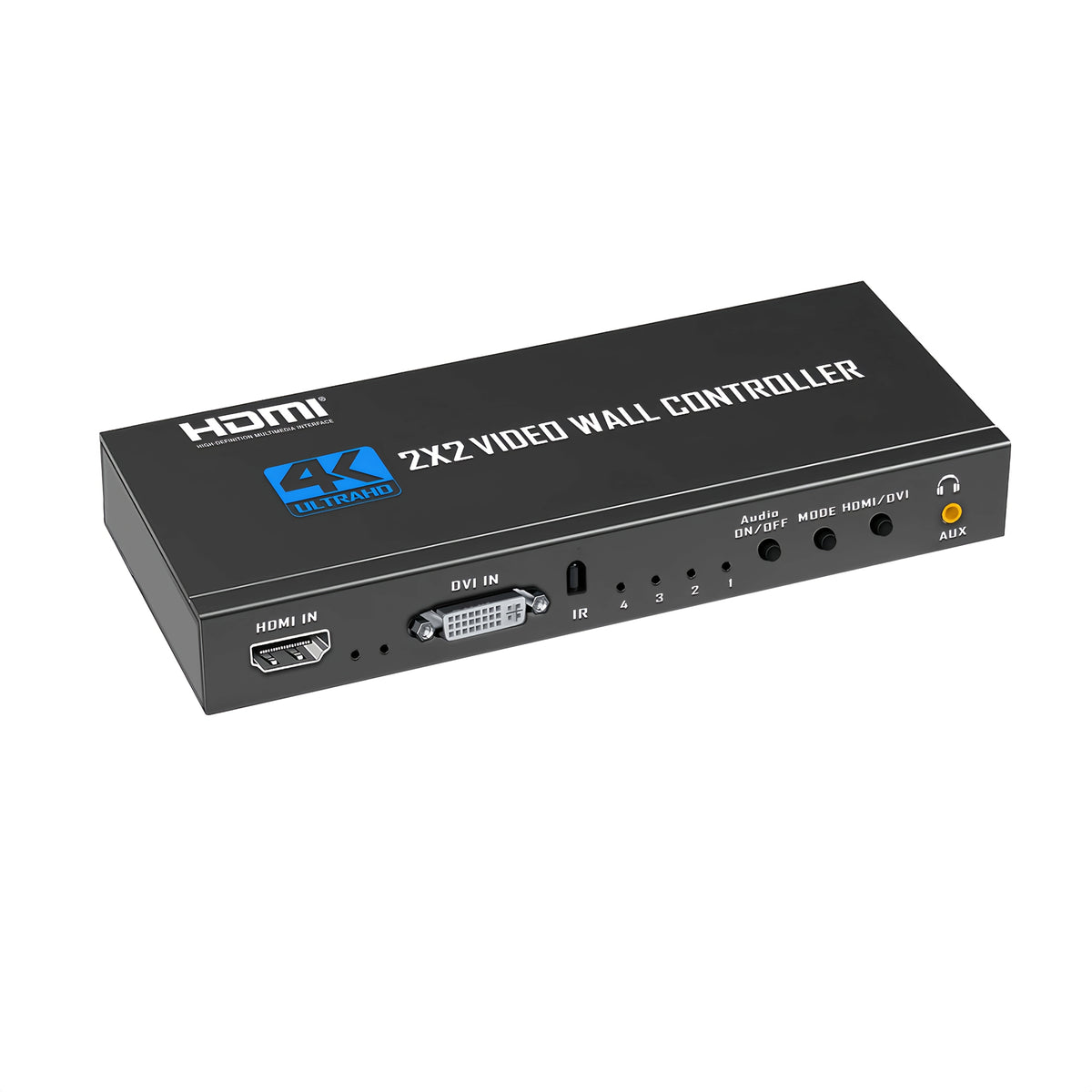 3x3 Video Wall Controller for 9-Screen HDTV Splicing, 4K Input, 17 Layouts and IR Rotation Control