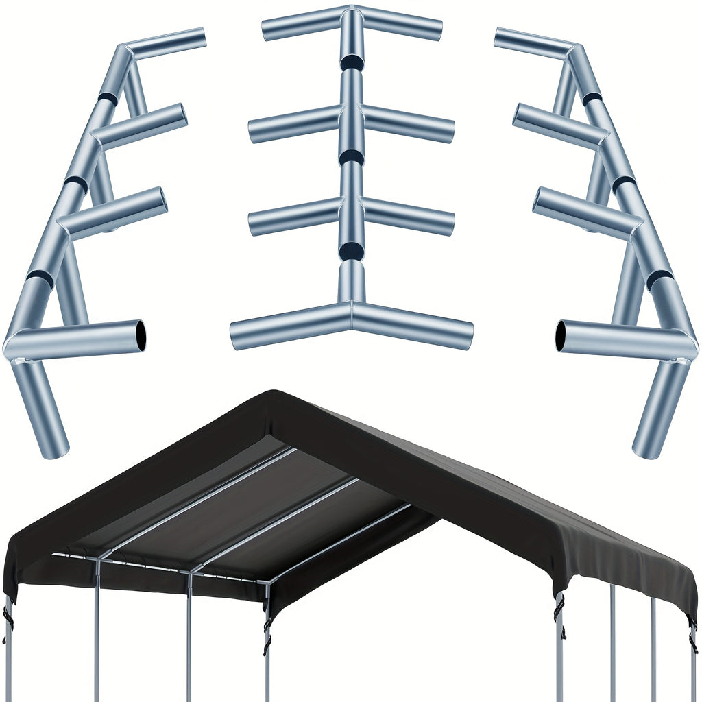 This Kit Includes 12pcs of Fittings Designed for an 8-Leg Style Canopy Frame, Suitable for Low Peak Shed Structures. It Is a Metal Garage Kit Intended for Use with 1 3/8-Inch Top Rails