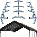 This Kit Includes 12pcs of Fittings Designed for an 8-Leg Style Canopy Frame, Suitable for Low Peak Shed Structures. It Is a Metal Garage Kit Intended for Use with 1 3/8-Inch Top Rails