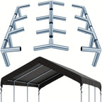 This Kit Includes 12pcs of Fittings Designed for an 8-Leg Style Canopy Frame, Suitable for Low Peak Shed Structures. It Is a Metal Garage Kit Intended for Use with 1 3/8-Inch Top Rails
