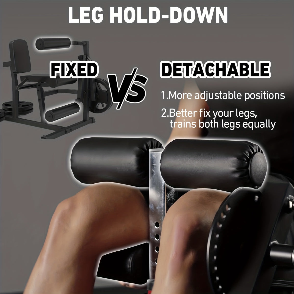 Leg Extension And Curl Machine, Lower Body Special Leg Machine, Leg Rotary Extension for Thigh, Adjustable Leg Exercise Bench with Plate Loaded