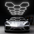 58 Pack Hexagon Garage Lights - 456W 54720LM 14 Grids Hexagon LED Light, 6500K Ultra Bright Honeycomb Hex Lights, Easy Install, Durable Design for Garage, Car Detailing, Workshops, Shops, Gym
