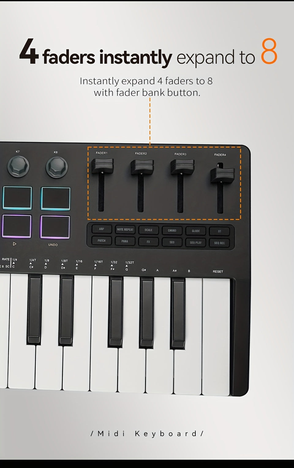 M-VAVE SMK37PRO Professional MIDI Keyboard, 37-Key Wireless Wireless Music Arrangement And Production Synthesizer