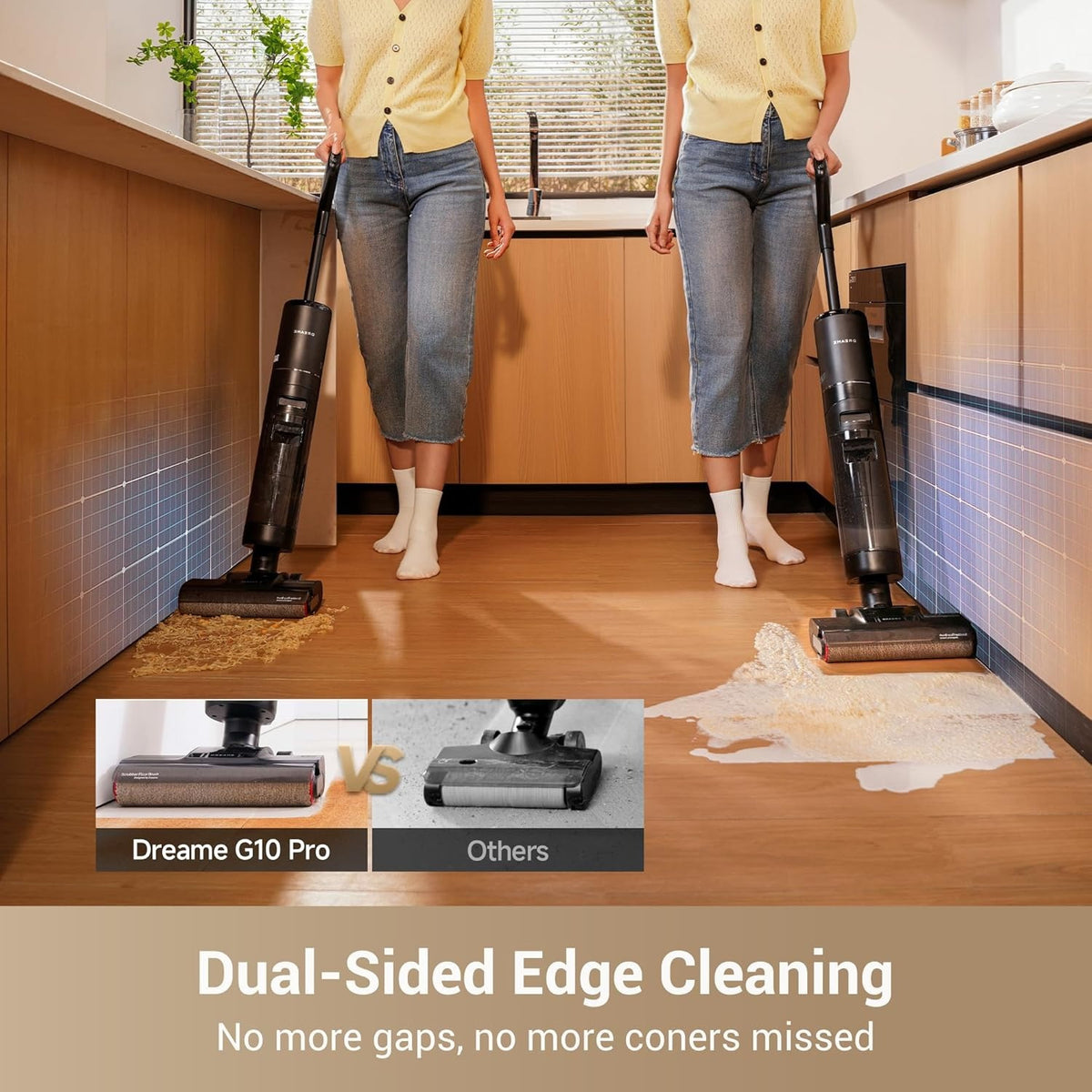 Refurbished DREAME G10 Pro Wet Dry Vacuum Cleaner, Vacuum Mop All In One with Auto Self-Cleaning, Floor Cleaner Machine for Hard Floor, 35 Mins Runtime, Edge Cleaning, Self-Propelled Vacuum Mop Combo