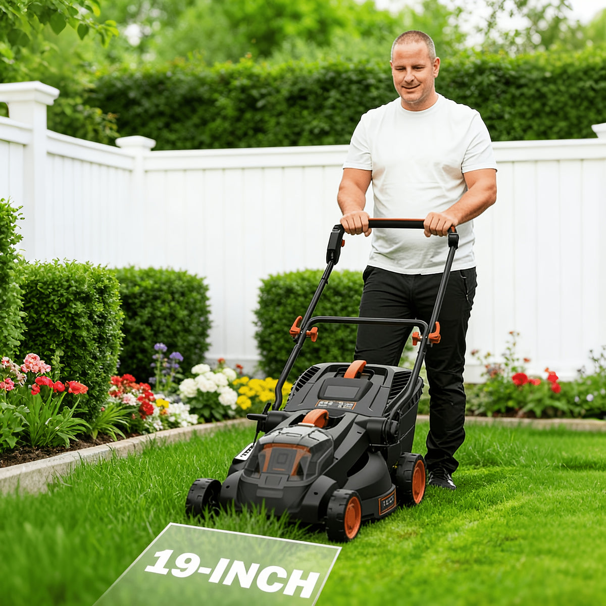 40V 16" Cordless Lawn Mower W/ 4.0Ah Battery, Brushless Motor, 6 Position Height Adjustment Electric Lawn Mower, Single-Lever Height Adjustment, 2-in-1 Mulch & Bag, Foldable Handle for Easy Storage