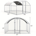 SNDM Chicken Coop Large Metal Chicken Run Upgrade Wire Mesh Chicken Pen with Water-Resident And Anti-Uv Cover, Duck Rabbit House Outdoor