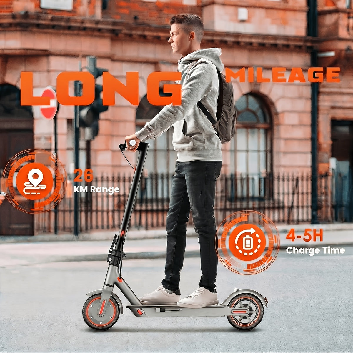 [Foldable Electric Scooter] Adults' 8.5'' Foldable Electric Scooter with App, 350W Motor & 26KM Range - Display, 3-Speed Modes, Dual Brake & Large Battery - Portable - Escooter Commuting for Adults