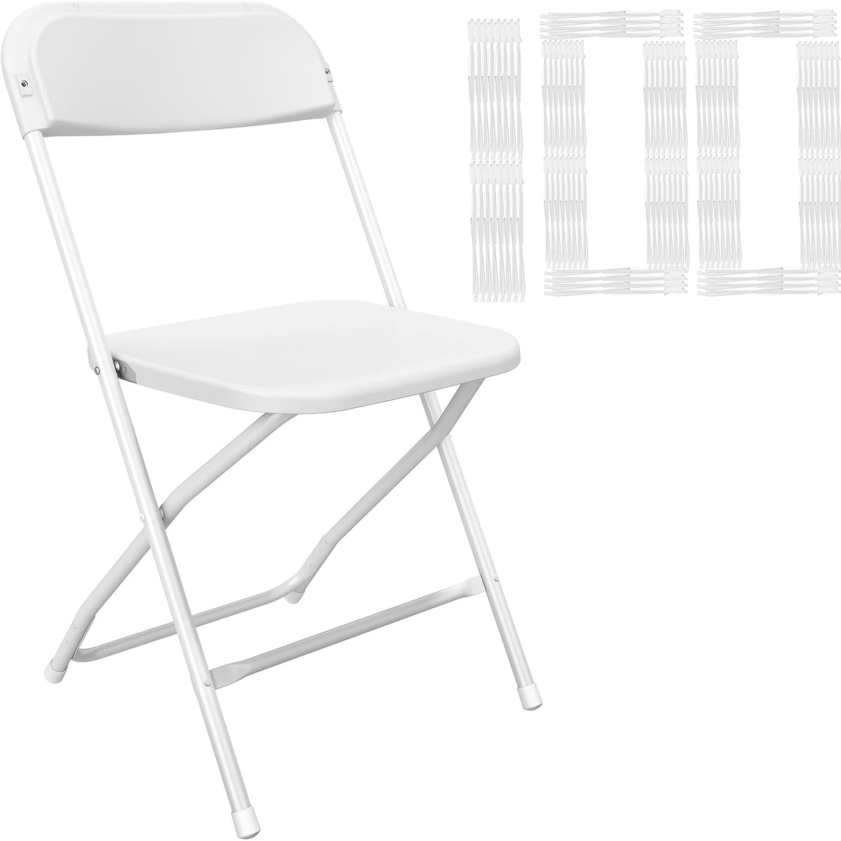 100/50/20 Pack Office Folding Chairs, Indoor/Outdoor Folding Chairs, Reinforced Plastic Seats With 350lb Weight Capacity, Commercial-Grade Stackable Seating, For Offices, Conference Rooms, Weddings