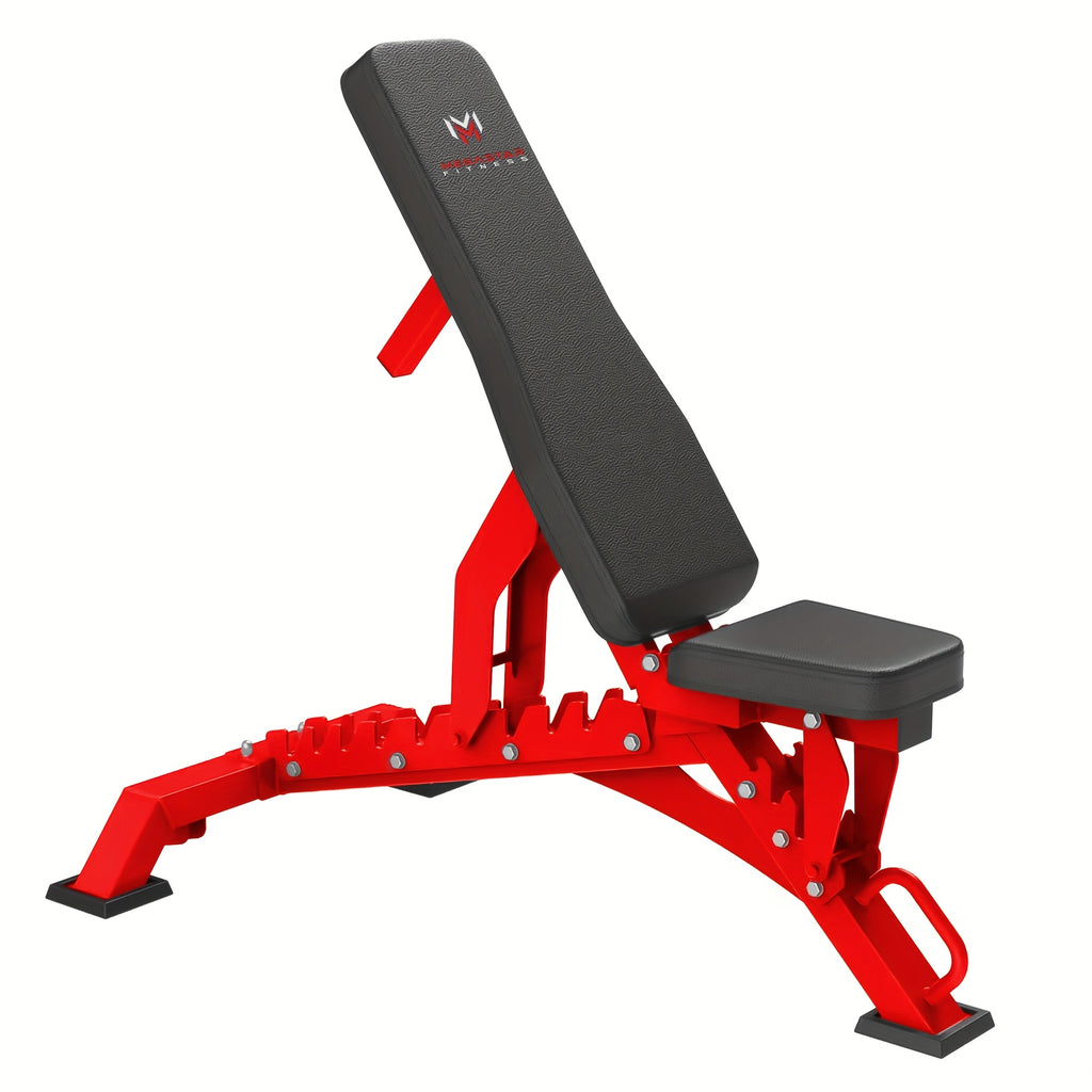 Adjustable Weight Bench, Heavy Duty Workout Bench for Home And Garage Gym, Multi-Position Backrest And Seat Strength Training Bench, 1300lbs Capacity, Red