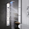 [Shower Panel Tower System] Shower Panel Tower System, Stainless Steel 6-Function Faucet LED Rainfall Waterfall Shower Head Handheld Sprayer Rain Massage Body Jets Tub Spout, Brushed Nickel, Shower System, Bathroom Decor And Accessories