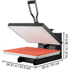 VEVOR Heat Press 16x20, 1700W Power Heat Press Machine, Fast Heating, High Pressure Heat Press Machine for T-Shirt, Digital Industrial Sublimation Printer for Heat Transfer Vinyl, Easy to Use, Black